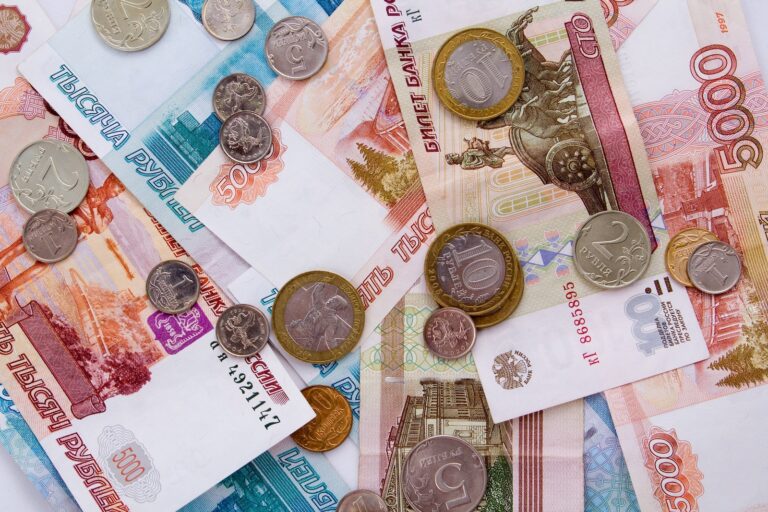 Russian Ruble Banknotes and Coins