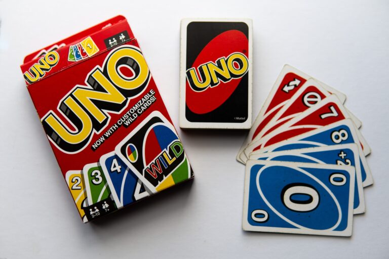 uno uno cards and a card game on a table