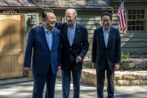 美國總統拜登（Joe Biden）、日本首相岸田文雄和南韓總統尹錫悅