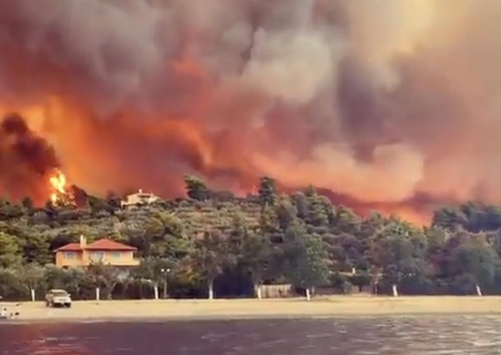 希臘大火、火災（推特影片截圖）