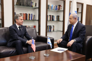 美國國務卿布林肯（Antony Blinken）、以色列總理內唐亞胡（Benjamin Netanyahu）