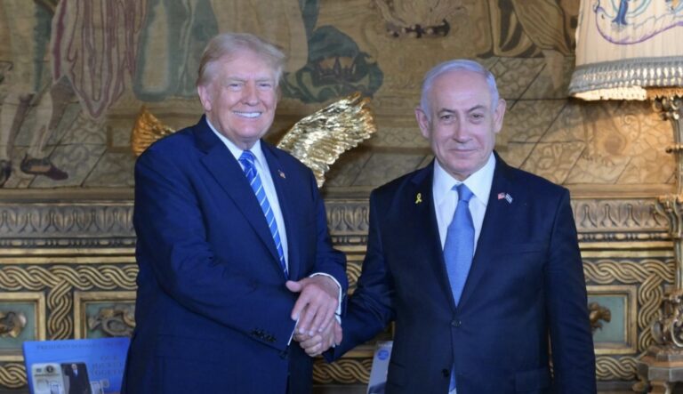 以色列總理納坦雅胡（Benjamin Netanyahu）、共和黨總統候選人川普（Donald Trump）