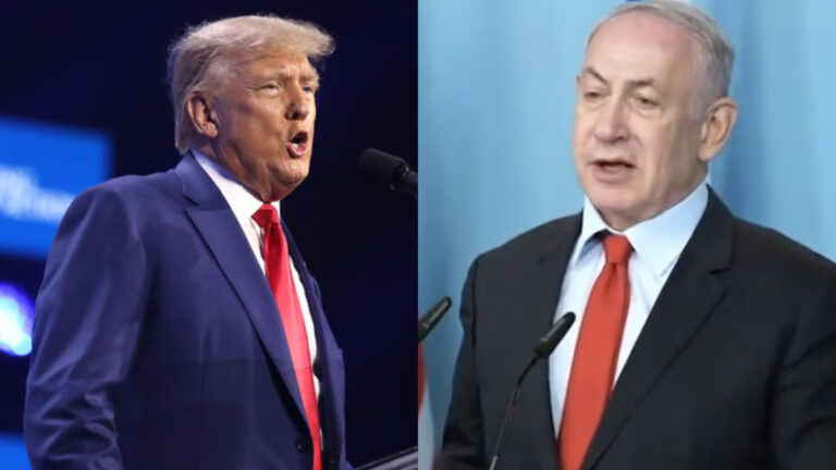 納坦雅胡（Benjamin Netanyahu）與川普（Donald Trump）