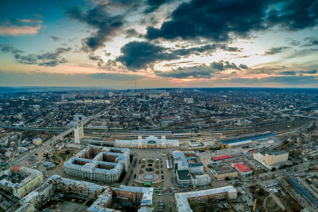 aerial photography of buildings