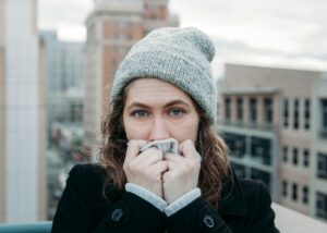 woman on top of the building photo